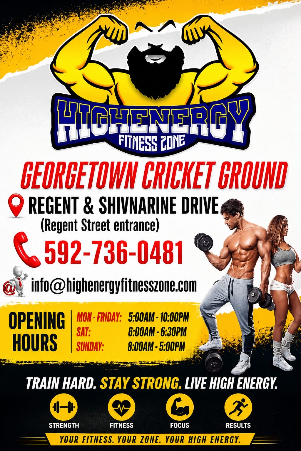 High Energy Fitness Zone contact ad